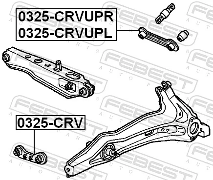 0325CRV Febest Braço oscilante de suspensão traseira transversal