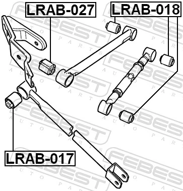 LRAB017 Febest Bloco silencioso dianteiro de braço oscilante traseiro longitudinal