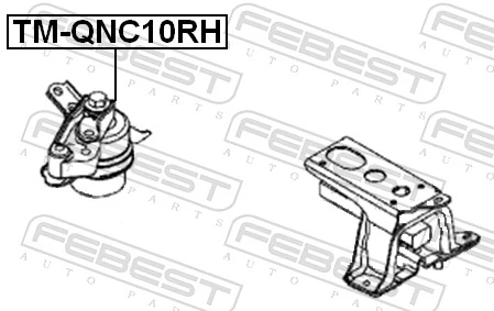 TMQNC10RH Febest Coxim (suporte) direito de motor