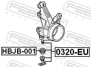 0320EU Febest Suporte de esfera inferior