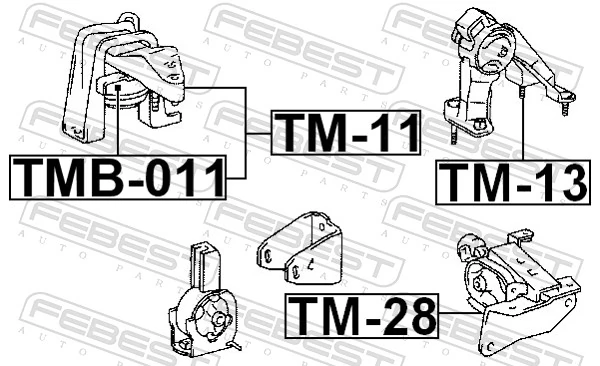 TM11 Febest Coxim (suporte) direito de motor