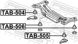  Bloco silencioso de viga traseira (de plataforma veicular) Toyota Camry VII sedan (V50) (2011 - 2019) VII
