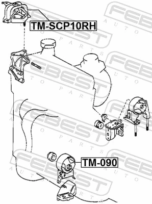 Coxim de transmissão (suporte da caixa de mudança) para Toyota Yaris  P10