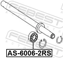 AS60062RS Febest Rolamento suspenso do semieixo dianteiro
