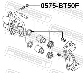 0575BT50F Febest Kit de reparação de suporte do freio dianteiro