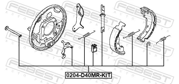 0204D40MRKIT Febest Kit de reparação dos freios traseiros