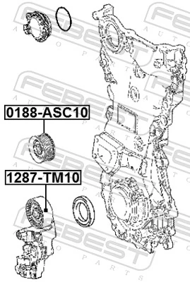 0188ASC10 Febest Rolo parasita da correia de transmissão