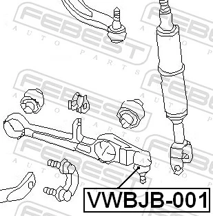 VWBJB001 Febest Bota de proteção de suporte esférico inferior