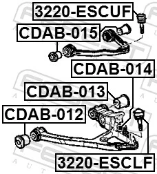 CDAB015 Febest Bloco silencioso dianteiro do braço oscilante superior