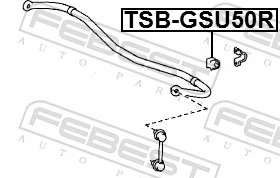 TSBGSU50R Febest Bucha de estabilizador traseiro