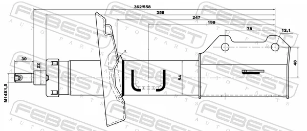 Compre 1635535380 Peugeot/Citroen Amortecedor dianteiro esquerdo
