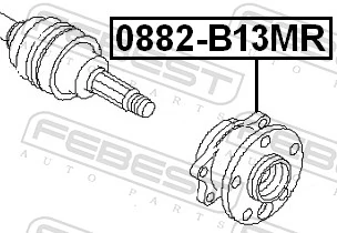 0882B13MR Febest Cubo traseiro