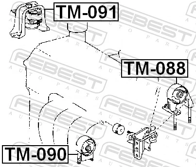 Coxim (suporte) dianteiro de motor Toyota Yaris  P10