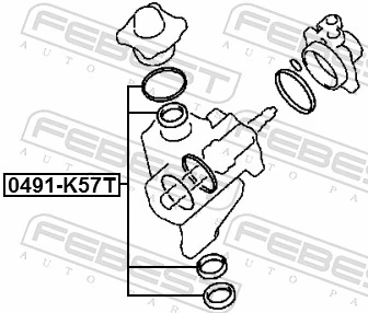 0491K57T Febest Kit de reparação da cremalheira da direção (do mecanismo), (kit de vedantes)