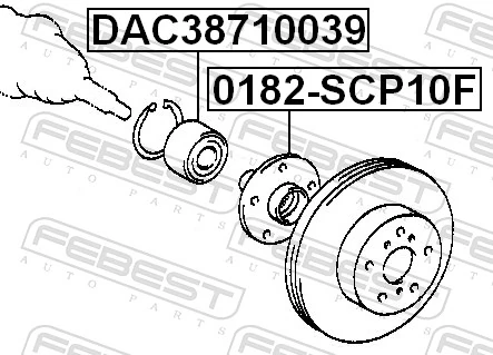 DAC38710039 Febest Rolamento de cubo dianteiro