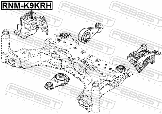 RNMK9KRH Febest Coxim (suporte) direito de motor