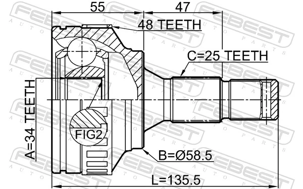 Junta homocinética externa dianteira Magneti Marelli TOJ0066 preço, a partir de 44,55 USD