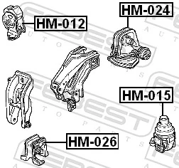 Coxim (suporte) dianteiro de motor para Honda Accord V CE, CF