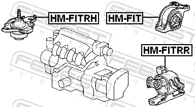 Coxim (suporte) traseiro de motor Honda Jazz  GD, GE