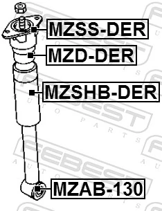 MZAB130 Febest Bloco silencioso de amortecedor traseiro