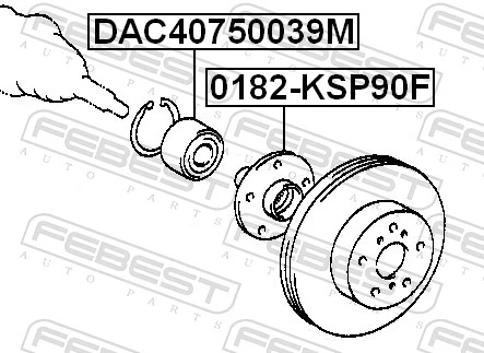 DAC40750039M Febest Rolamento de cubo dianteiro
