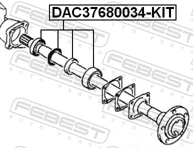 DAC37680034KIT Febest Rolamento de cubo dianteiro