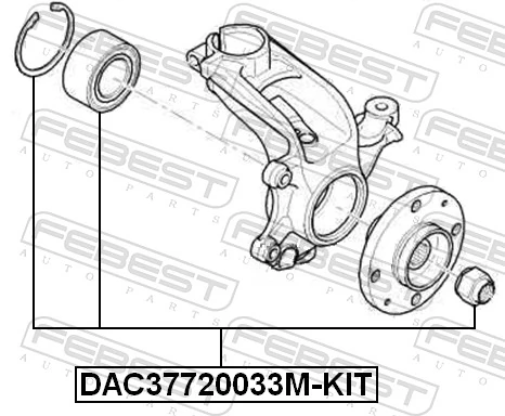 DAC37720033MKIT Febest Rolamento de cubo dianteiro