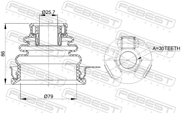 Junta homocinética interna, tripé para Renault Laguna II KG0, KG1