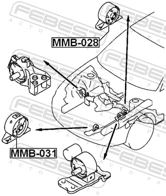 M0929EM RBI Coxim (suporte) traseiro de motor