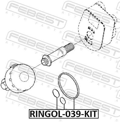 RINGOL039KIT Febest Vedante de adaptador do filtro de óleo