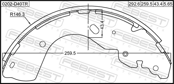 Compre D4060EB36A Renault (RVI) Sapatas do freio traseiras de tambor