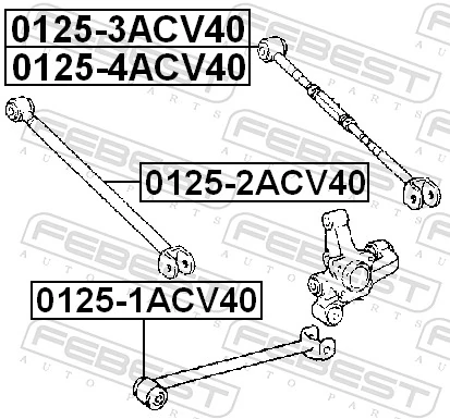 01252ACV40 Febest Barra transversal de suspensão traseira