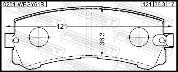 0201WFGY61R Febest Sapatas do freio dianteiras de disco
