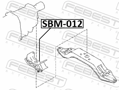 Coxim de transmissão (suporte da caixa de mudança) para Subaru XV I GP