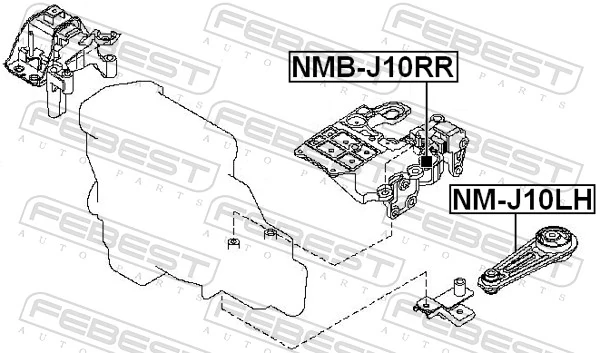 NMJ10LH Febest Coxim (suporte) esquerdo inferior de motor