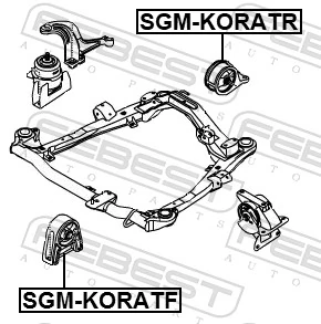 Coxim (suporte) traseiro de motor para SsangYong Korando C 