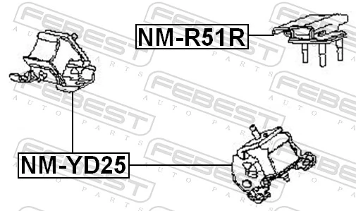 Coxim de transmissão (suporte da caixa de mudança) Nissan Navara NP300 III D40