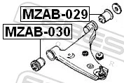 Bloco silencioso dianteiro do braço oscilante inferior Mazda 626 III GD
