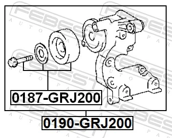  Rolo de reguladora de tensão da correia de transmissão Toyota Land Cruiser SUV (J12) (2002 - 2009) 