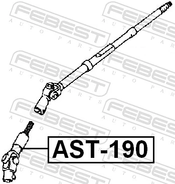 AST190 Febest Junta universal inferior da árvore da coluna de direção