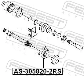AS3058202RS Febest Rolamento suspenso do semieixo dianteiro