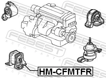 HMCFMTFR Febest Coxim (suporte) dianteiro de motor