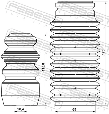 Pára-choque (grade de proteção) de amortecedor traseiro + bota de proteção para Ford Mondeo III B4Y