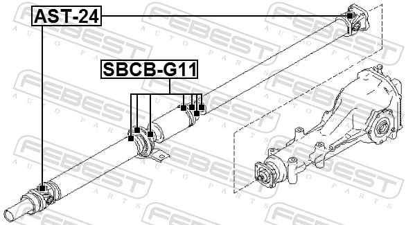 SBCBG11 Febest Cruzeta da junta universal traseira