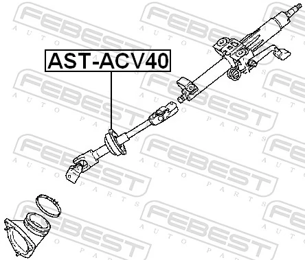 ASTACV40 Febest Veio da coluna de direção inferior