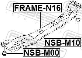 NSBM10 Febest Bucha de viga longitudinal dianteira de motor