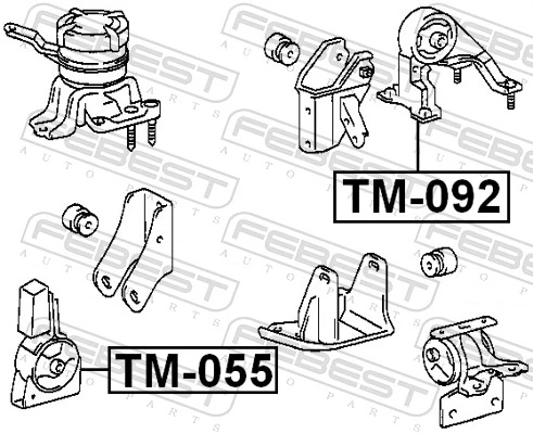 TM055 Febest Coxim (suporte) dianteiro de motor