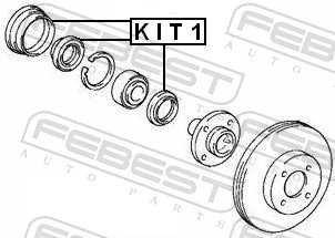 KIT1 Febest Bucim de cubo dianteiro