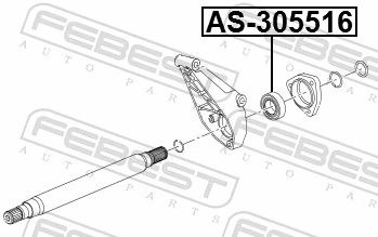 AS305516 Febest Rolamento suspenso do semieixo dianteiro