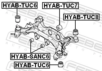 HYABTUC6 Febest Bloco silencioso de viga traseira (de plataforma veicular)